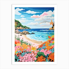 Coral Beach, Australia, Matisse And Rousseau Style 1 Art Print