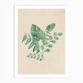 Watercolor Jungle Leaves - Bloomery Decor Art Print