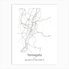 Yamagata,Japan Minimalist Map Art Print