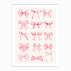 Watercolor Bows 3 Art Print