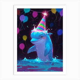 Birthday Dolphin Art Print