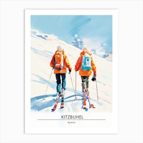 Kitzbuhel   Austria, Ski Resort Poster Illustration 3 Art Print