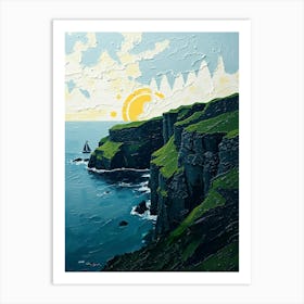 Sunset At Cliffs Of Moher Art Print