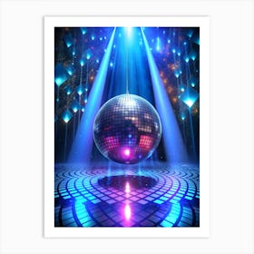 Disco Ball Background Art Print