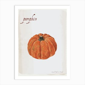 Pumpkin Vintage illustration Print Art Print