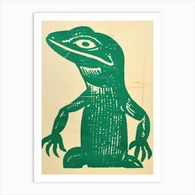 Block Print Lizard 2 Art Print