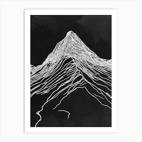 Beinn A Chleibh Mountain Line Drawing 4 Art Print