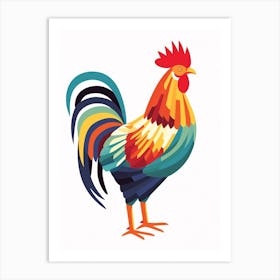 Colourful Geometric Bird Chicken 5 Art Print