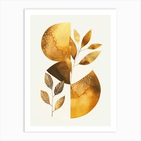 Gold Leaf Abstract Painting 1 Art Print