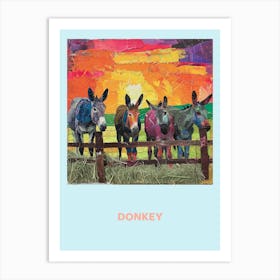 Donkeys Collage Poster 4 Art Print