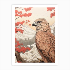 Bird Illustration Red Tailed Hawk 2 Art Print