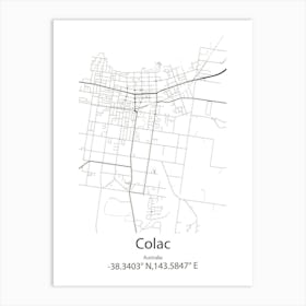 Colac,Australia Minimalist Map Art Print