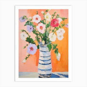 Flower Painting Fauvist Style Hollyhock 4 Art Print