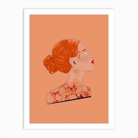 sunset girl Art Print