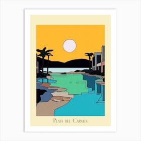 Poster Of Minimal Design Style Of Playa Del Carmen, Mexico 1 Art Print