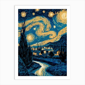 Starry Night, van gogh art Art Print