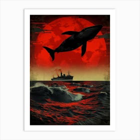 Ship And A Whale Art Print