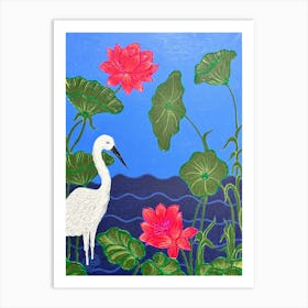 White Egret Art Print