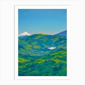 Fuji Hakone Izu National Park Japan Blue Oil Painting 2  Art Print