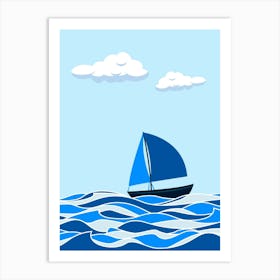 Sailboat In The Sea 2 Art Print