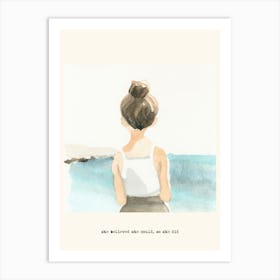 She Believed She Could, So She Did Quote Girl Art Print