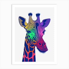 Rainbow Giraffe Art Print