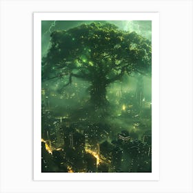 Fantasy Tree In The Middle 4 Art Print