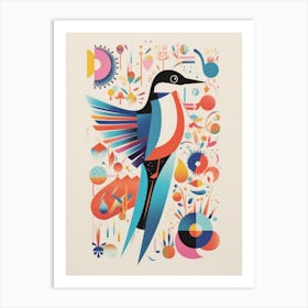 Colourful Scandi Bird Common Tern 2 Art Print