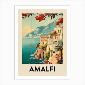 Amalfi Retro Vintage Travel Poster Art Print