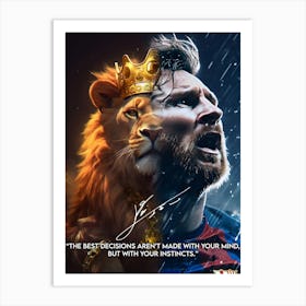 Lionel Messi Barcalona Quotes Art Print