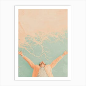 Man With Arms Outstretched Art Print