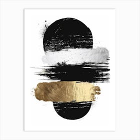 Abstract Black And Gold Painting 88 Art Print