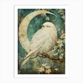 White Bird On A Branch Art Print