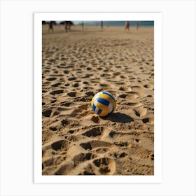 Volleyball Ball On The Beach Art Print