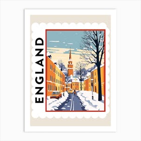 Retro Winter Stamp Poster Oxford United Kingdom 2 Art Print