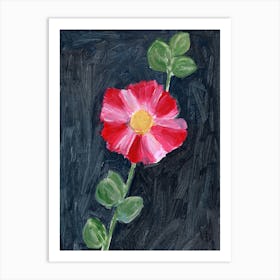 Mallow - Anton Maliar painting red green dark gray black floral flower vertical Art Print