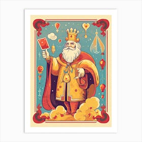 The King Tarot Card Yellow Art Print