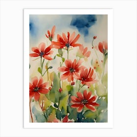 Red Cosmos Art Print