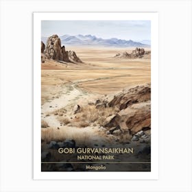 Gobi Gurvansaikhan National Park Mongolia Watercolour 4 Art Print
