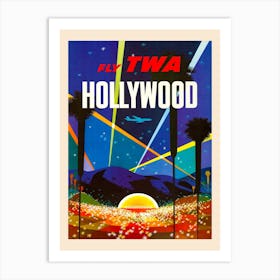 Twa Travel Poster For Los Angeles Jet  By David Klein Art Print
