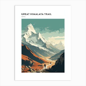 Great Himalaya Trail Nepal 3 Hiking Trail Landscape Poster Art Print