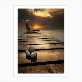 Sunset At The Pier Art Print