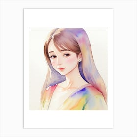 Watercolor visual Print Of A Girl Art Print