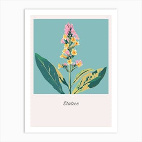 Statice 2 Square Flower Illustration Poster Art Print