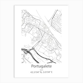 Portugalete,Spain Minimalist Map Art Print