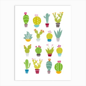 Cacti Collection Art Print