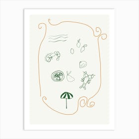 Amalfi Doodles Art Print