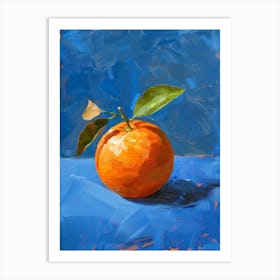 Orange On Blue 3 Art Print