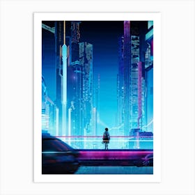 A Full Scale Concept Illustration Of An Urban Future Landscape Bathed In A Sea Of Electric Movement 2 1 Art Print