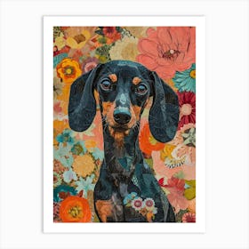 Kitsch Dachshund Collage 1 Art Print